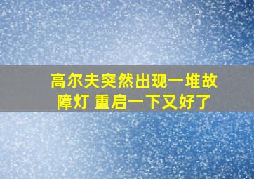 高尔夫突然出现一堆故障灯 重启一下又好了